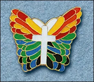 Lapel Pin - Rainbow/Butterfly