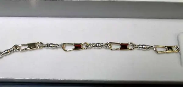 7 1/2" 10KT & Sterling Fisherman's Bracelet