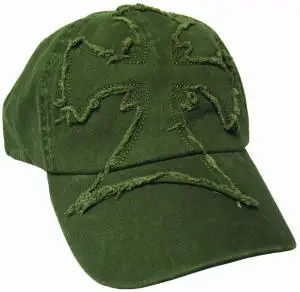 Hat - Frayed Cross In Army Green