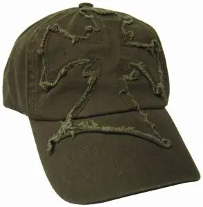 Hat - Frayed Cross in Brown
