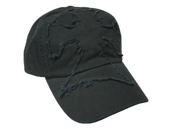Hat - Frayed Cross in Black
