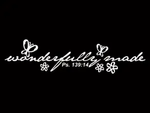 Large Vinyl Decal - Wonderfully Made