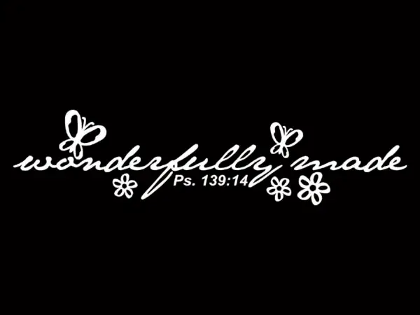 Large Vinyl Decal - Wonderfully Made