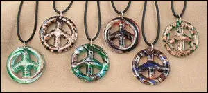 Necklace - Peace Glass