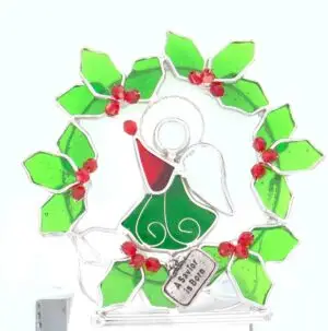 Angel in Wreath Tealight Holder