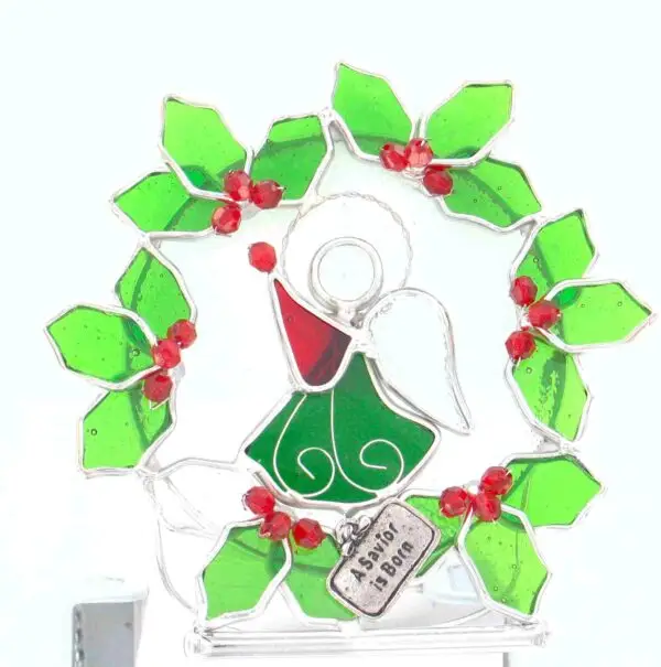 Angel in Wreath Tealight Holder