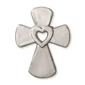 Lapel pin - Cross w/ Heart