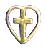 Lapel Pin - Heart w/ Cross