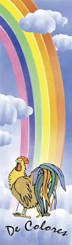 Bookmark - Rooster With Rainbow